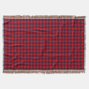 Leslie tartan red blue purple plaid throw blanket