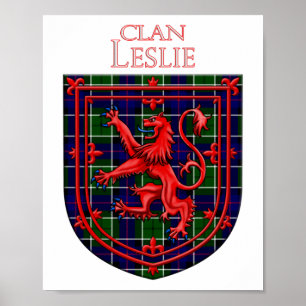 Leslie Tartan Scottish Plaid Lion Rampant Poster