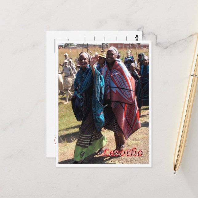 Lesotho - Basotho women - Postcard (Front/Back In Situ)