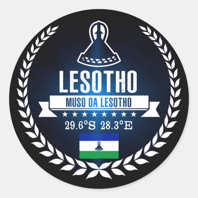 Lesotho Classic Round Sticker (Front)