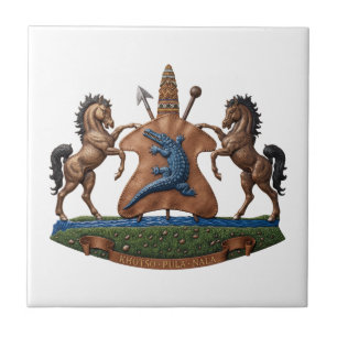 Lesotho coat arms flag country symbol heraldry emb ceramic tile