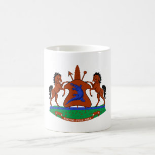 Lesotho coat arms flag country symbol heraldry emb coffee mug
