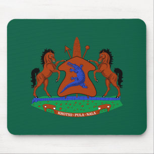 Lesotho coat arms flag country symbol heraldry emb mouse pad