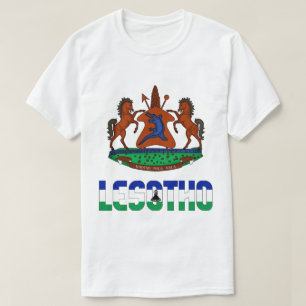 Lesotho Flag and Coat Of Arms Patriotic T-Shirt