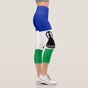 Lesotho Flag Capri Leggings
