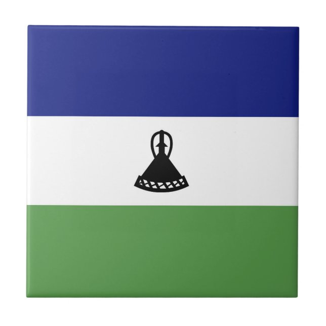 Lesotho flag ceramic tile (Front)