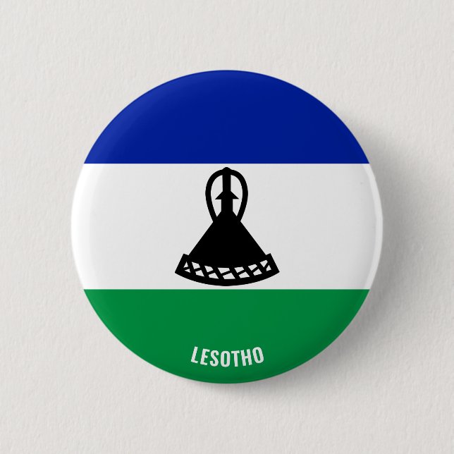 Lesotho Flag Charming Patriotic 6 Cm Round Badge (Front)
