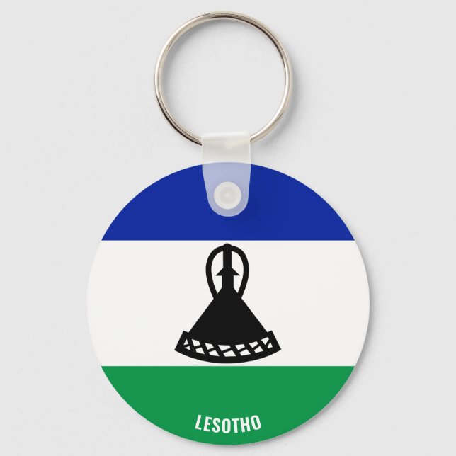 Lesotho Flag Charming Patriotic Key Ring (Front)
