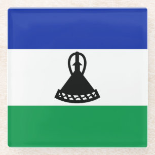 Lesotho Flag Glass Coaster