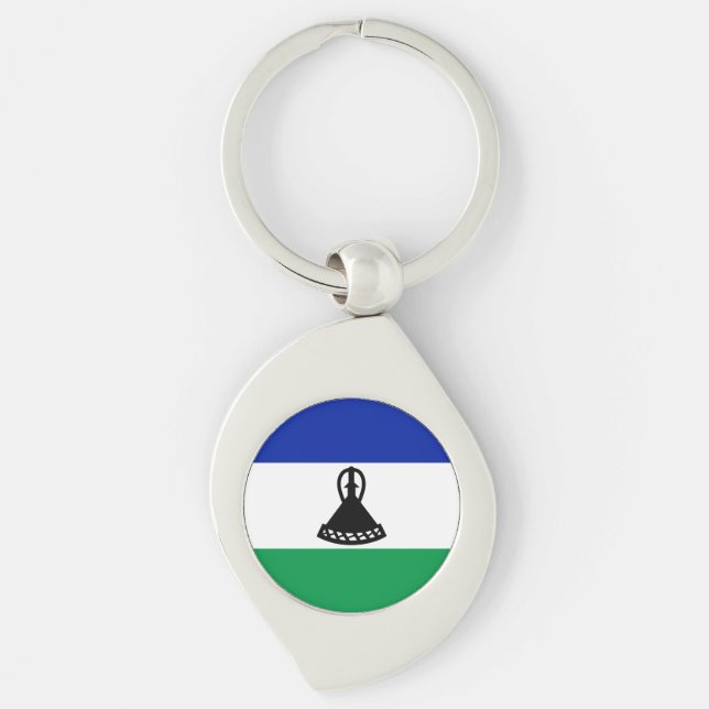 Lesotho Flag Key Ring (Front)