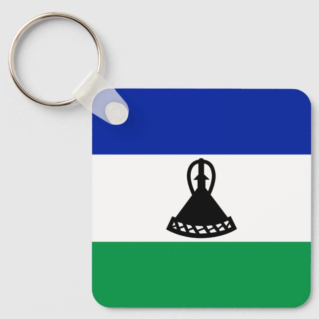 Lesotho Flag Key Ring (Front)