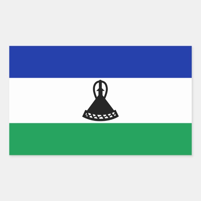 Lesotho Flag Rectangular Sticker (Front)