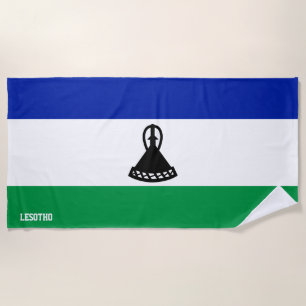 Lesotho Flag Splendid Patriotic Beach Towel