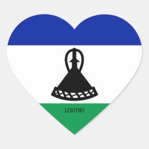 Lesotho Flag Splendid Patriotic Heart Sticker
