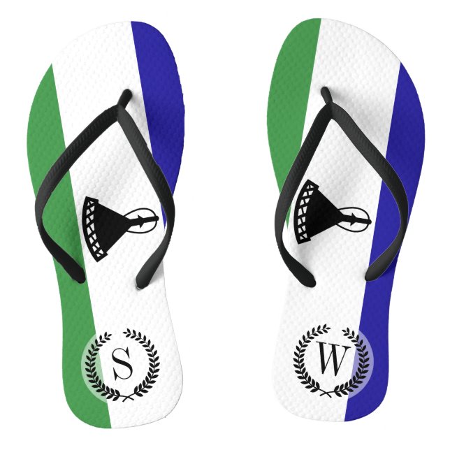 Lesotho Flag Thongs (Footbed)