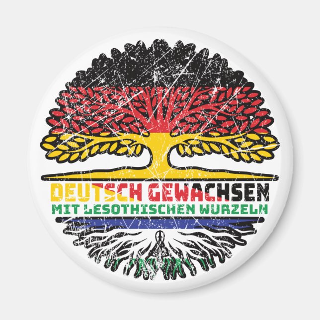 Lesotho Lesothisch Deutsch Germany Baum Wurzel Magnet (Front)