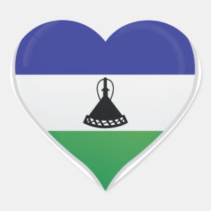 Lesotho love flag pride heart sticker