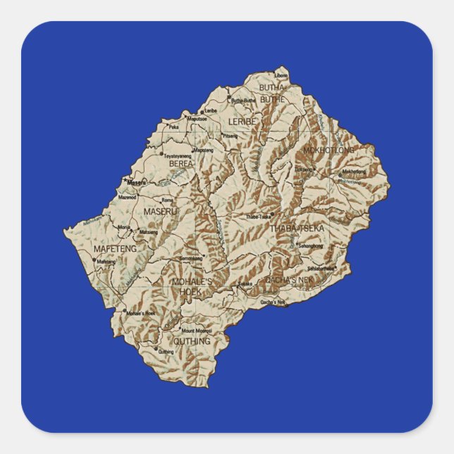 Lesotho Map Sticker (Front)