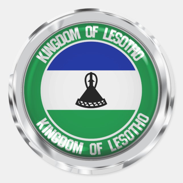 Lesotho Round Emblem Classic Round Sticker (Front)