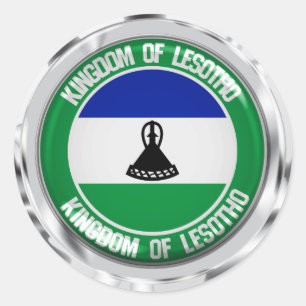 Lesotho Round Emblem Classic Round Sticker