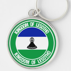 Lesotho Round Emblem Key Ring