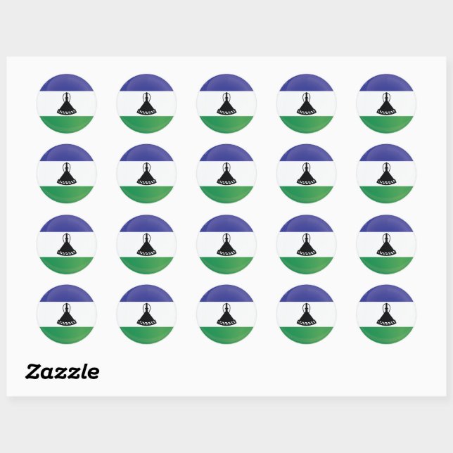 Lesotho  Round Icon Flag  Classic Round Sticker (Sheet)