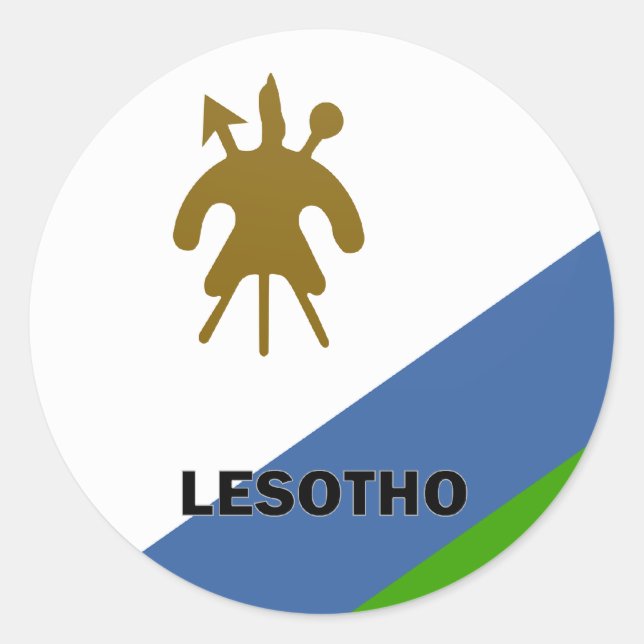 Lesotho Roundel quality Flag Classic Round Sticker (Front)