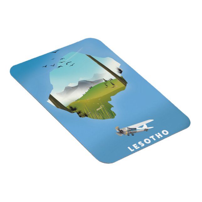 Lesotho South Africa Ski poster Magnet (Right Side)