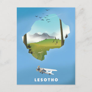 Lesotho South Africa Ski poster Postcard