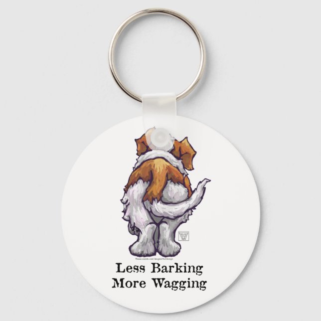 Less Barking, More Wagging Key Ring (Front)