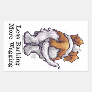 Less Barking, More Wagging Rectangular Sticker