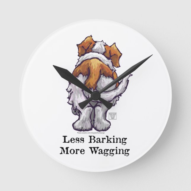 Less Barking, More Wagging Round Clock (Front)