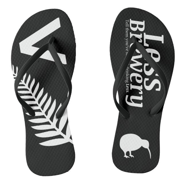 Less Brewery New Zealand Jandals Thongs (Footbed)