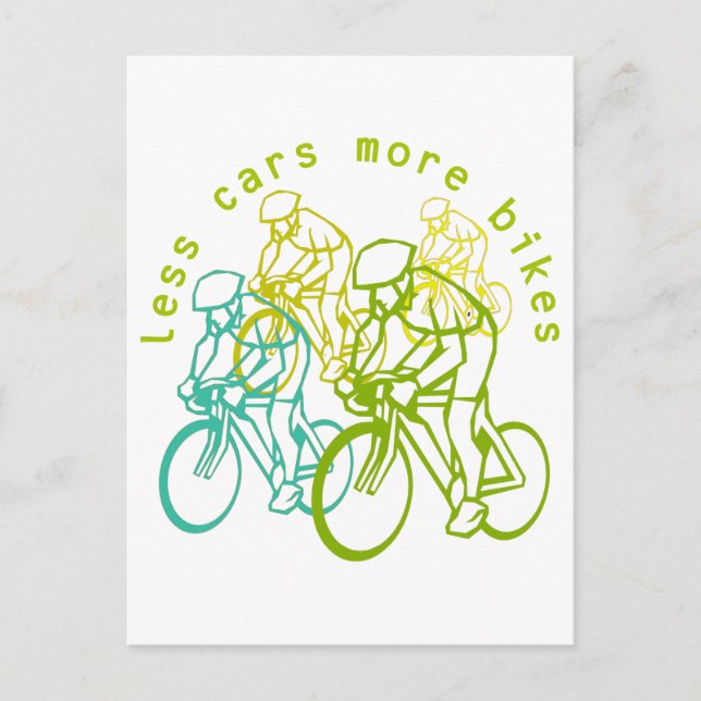 Less Cars More Bikes Postcard (Front)