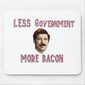"Less Government More Bacon" Rand/Swanson Mousepad
