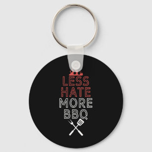 Less Hate More Bbq Head Chef Cooking Culinary Art Key Ring