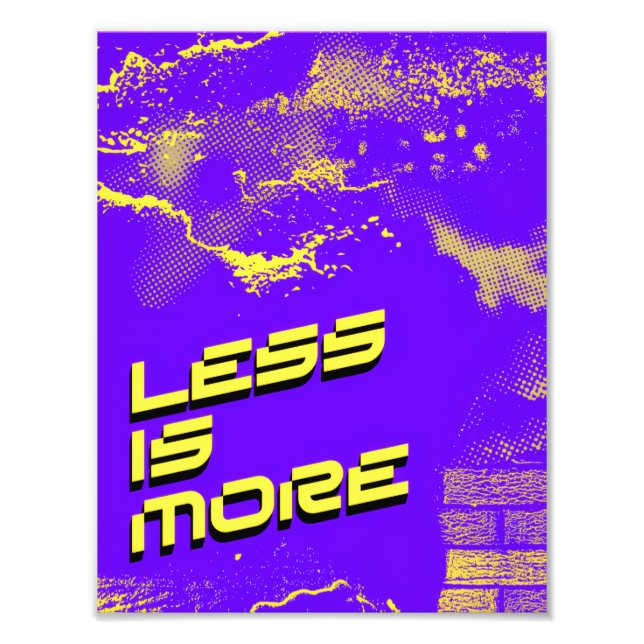 Less Is More – Minimalist Purple & yellow Poster (Front)