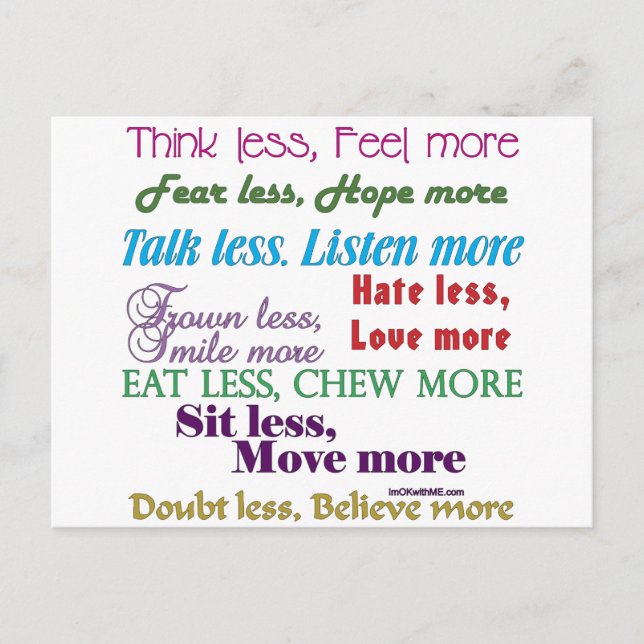 Less is More Postcard (Front)