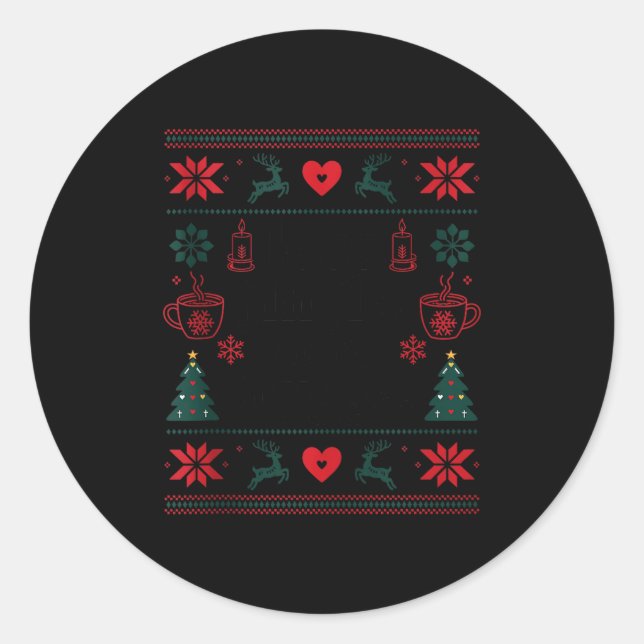 Less Jingle More Hygge Christmas Swedish Norwegian Classic Round Sticker (Front)