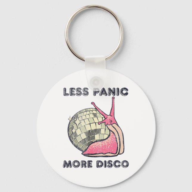 Less Panic More Disco Funny Dance Lover Dancing  Key Ring (Front)