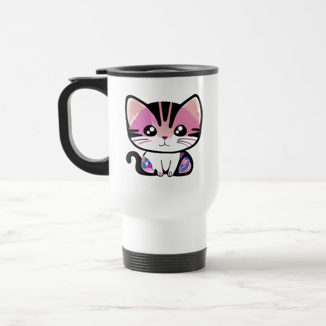 Less People, More Cats Travel Mug (Left)