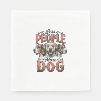 Less People More Dog Vintage Dog Lover Design_1 Napkin