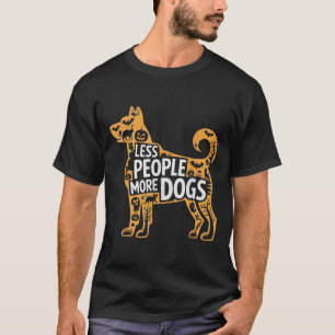 Less People More Dogs Funny Halloween  T-Shirt