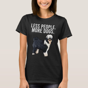 Less People More Dogs Tibetan Terrier Introvert T-Shirt