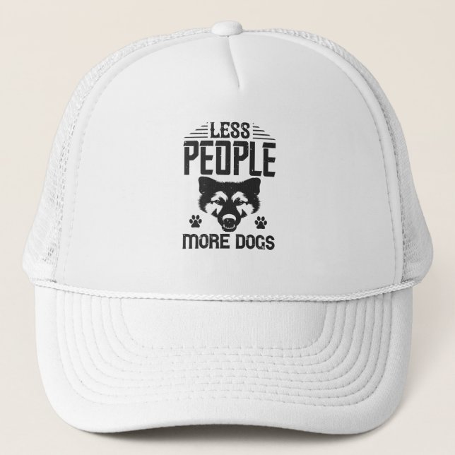 Less People More Dogs Trucker Hat (Front)