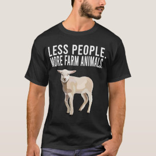 Less People More Farm Animals Lamb Introvert T-Shirt