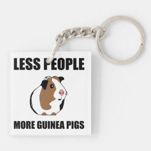Less People More Guinea Pigs Funny Key Ring