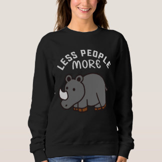 Less People More Rhinos Children Rhino Sweatshirt