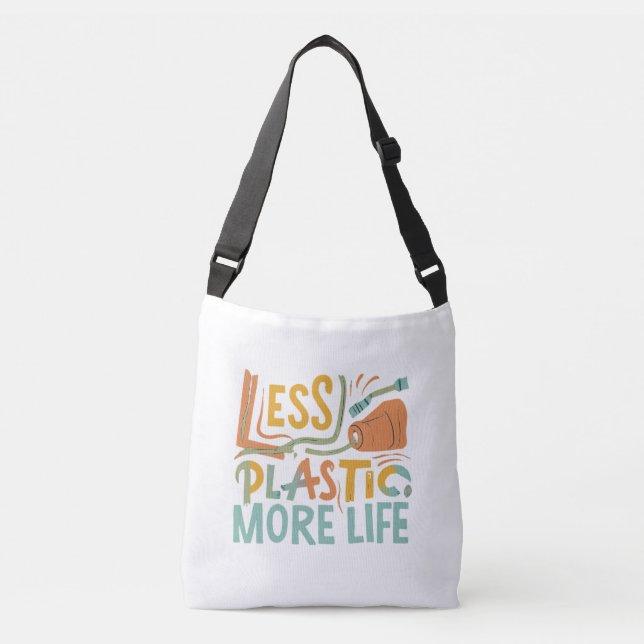 Less Plastic More Life – Eco Friendly Tote Bag (Front)