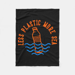 Less Plastic More Sea Fleece Blanket
